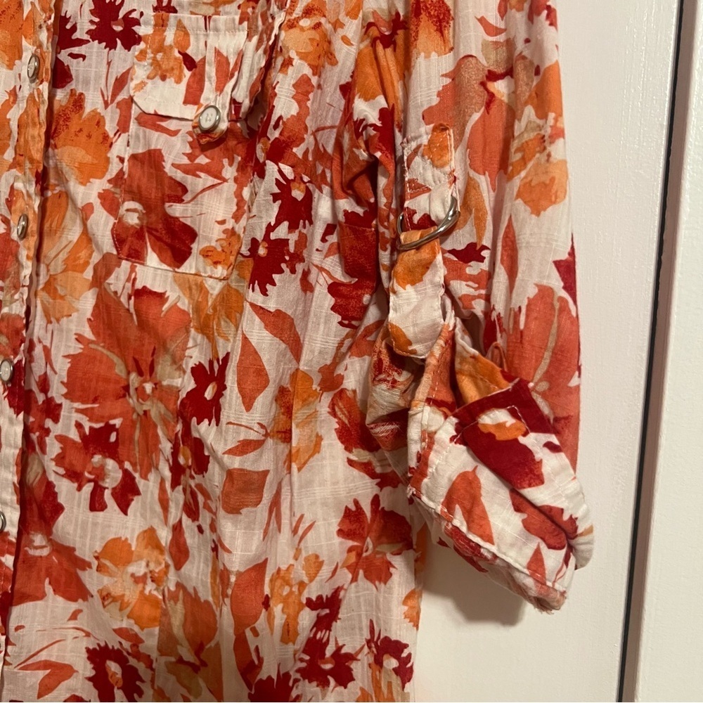 #116 KAREN SCOTT COTTON BUTTON UP BLOUSE XL - Picture 4 of 5